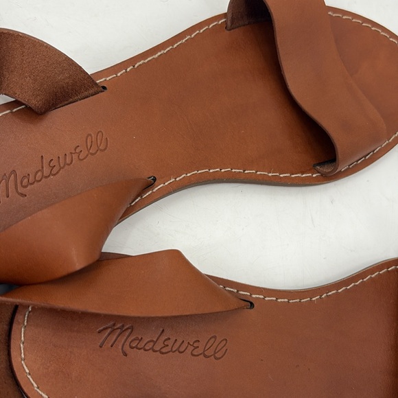 Madewell The Boardwalk Ankle Strap Sandals in English Saddle - Size 8 - Picture 4 of 8